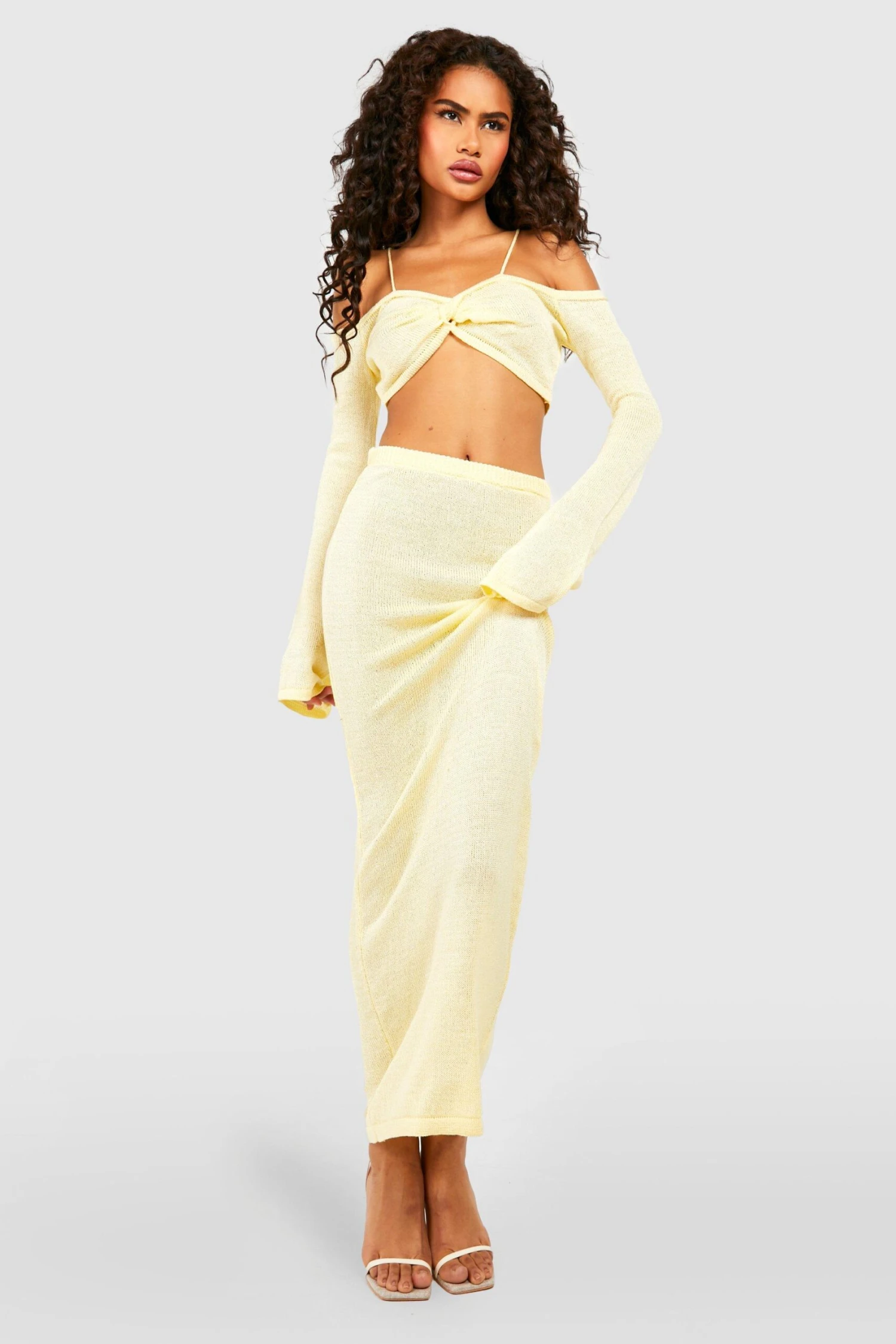 Feinstrick Bardot-Oberteil Und Maxirock 3 Feinstrick Bardot-Oberteil Und Maxirock – Bild 3