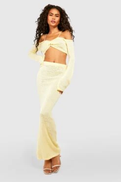 Feinstrick Bardot-Oberteil Und Maxirock 7 Feinstrick Bardot-Oberteil Und Maxirock -Deutschland Mode Pfiff Verkaufs-Shop gzz51753 lemon xl 3