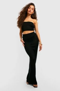 Feinstrick Bandeau Und Maxirock