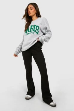 Gerippte Schlaghose Mit Shaper-Bund Und Hohem Bund 6 Gerippte Schlaghose Mit Shaper-Bund Und Hohem Bund -Deutschland Mode Pfiff Verkaufs-Shop gzz51814 black xl 2