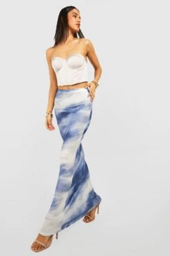 Drapiertes Batik Slip-Maxirock -Deutschland Mode Pfiff Verkaufs-Shop gzz51830 blue xl 2