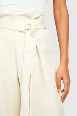 Paperbag Culotte-Hose Mit Hohem Bund Und Weitem Bein -Deutschland Mode Pfiff Verkaufs-Shop gzz51835 stone xl 3