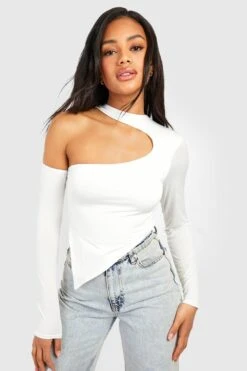 Einärmliges Asymmetrisches Oberteil -Deutschland Mode Pfiff Verkaufs-Shop gzz51983 white xl 2