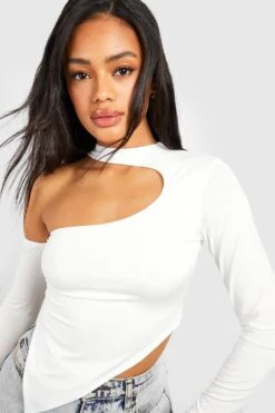 Einärmliges Asymmetrisches Oberteil -Deutschland Mode Pfiff Verkaufs-Shop gzz51983 white xl 3