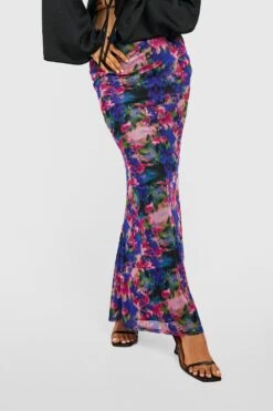 Neon Mesh Maxi-Sliprock Mit Abstraktem Print 7 Neon Mesh Maxi-Sliprock Mit Abstraktem Print -Deutschland Mode Pfiff Verkaufs-Shop gzz52133 pink xl 3