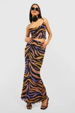 Mesh Maxirock Mit Zebraprint