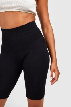 Nahtlose Gerippte Sculpt-Radlershorts -Deutschland Mode Pfiff Verkaufs-Shop gzz52138 black xl 3