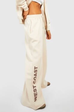 Jogginghose Mit Weitem Bein Und West Coast Slogan -Deutschland Mode Pfiff Verkaufs-Shop gzz52300 stone xl 3