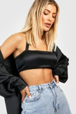 Premium 2-in-1 Oversize Hemd Und Satin-Bralette -Deutschland Mode Pfiff Verkaufs-Shop gzz52346 black xl 3