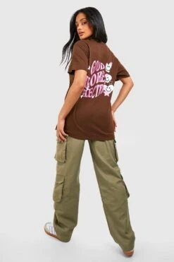 Oversize T-Shirt Mit Good Memories Print -Deutschland Mode Pfiff Verkaufs-Shop gzz52549 chocolate xl 2