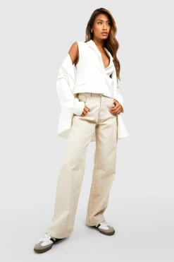 Ecru Jeans Mit Weitem Bein