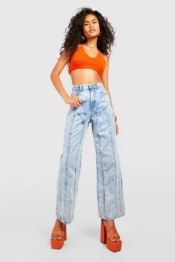 Hose Mit Geradem Bein Und Naht-Detail