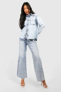 Gerade Jeans Mit Acid-Waschung Und Naht-Detail -Deutschland Mode Pfiff Verkaufs-Shop gzz52689 acid20wash20light20blue xl 3