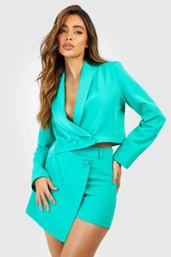 Asymmetrische Wickel-Skorts -Deutschland Mode Pfiff Verkaufs-Shop gzz52728 emerald xl 2