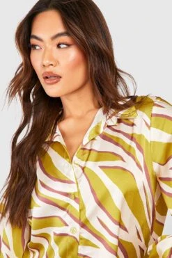 Lockeres Hemd Mit Zebraprint -Deutschland Mode Pfiff Verkaufs-Shop gzz52781 chartreuse xl 3