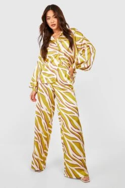 Zebraprint Hose Mit Weitem Bein