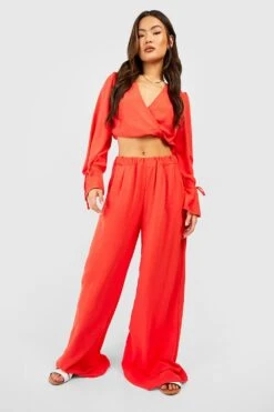 Bodenlange Hose Mit Bundfalten -Deutschland Mode Pfiff Verkaufs-Shop gzz52797 red20orange xl 2