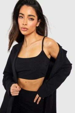 Jersey Crop Top Aus Crepestoff -Deutschland Mode Pfiff Verkaufs-Shop gzz52841 black xl 2