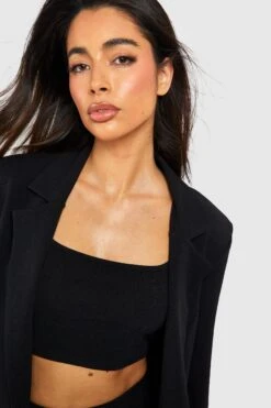 Jersey Crop Top Aus Crepestoff -Deutschland Mode Pfiff Verkaufs-Shop gzz52841 black xl 3