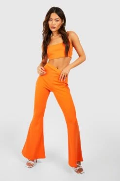 Jersey Schlaghose Aus Crepestoff -Deutschland Mode Pfiff Verkaufs-Shop gzz52842 orange xl 2