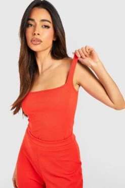 Jersey-Oberteil Aus Crepestoff Mit Geradem Ausschnitt -Deutschland Mode Pfiff Verkaufs-Shop gzz52844 red20orange xl 2