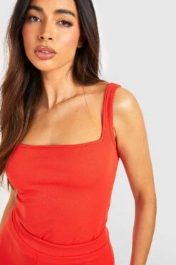 Jersey-Oberteil Aus Crepestoff Mit Geradem Ausschnitt -Deutschland Mode Pfiff Verkaufs-Shop gzz52844 red20orange xl 3