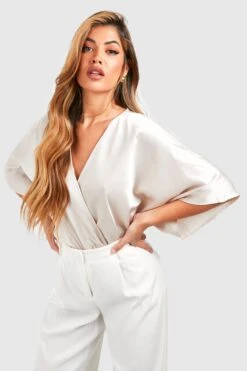 Wickel-Body Mit Weiten Ärmeln -Deutschland Mode Pfiff Verkaufs-Shop gzz53079 cream xl 2