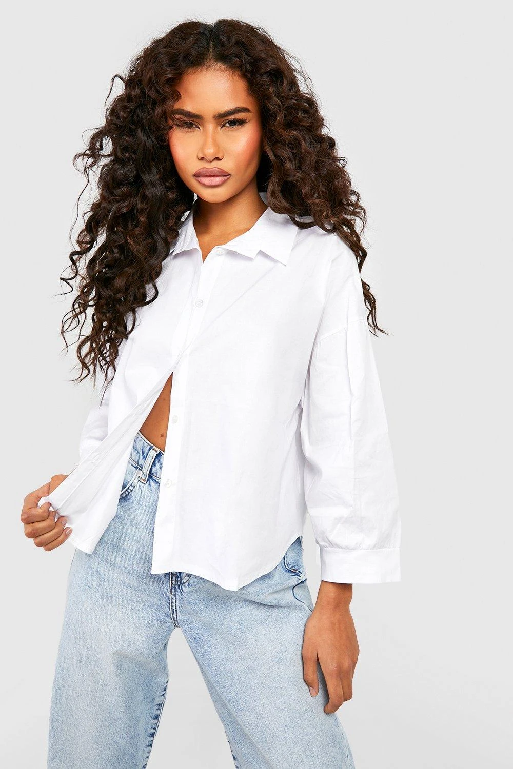 Baumwoll-Hemd Mit Gerollten Ärmeln 3 Baumwoll-Hemd Mit Gerollten Ärmeln – Bild 3