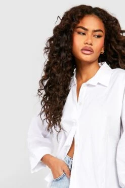 Baumwoll-Hemd Mit Gerollten Ärmeln 7 Baumwoll-Hemd Mit Gerollten Ärmeln -Deutschland Mode Pfiff Verkaufs-Shop gzz53094 white xl 3