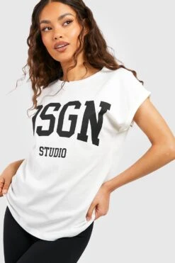 Dsgn Studio T-Shirt Mit Gerollten Ärmeln