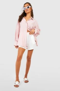 Texturiertes Oversize Hemd -Deutschland Mode Pfiff Verkaufs-Shop gzz53113 pink xl 2