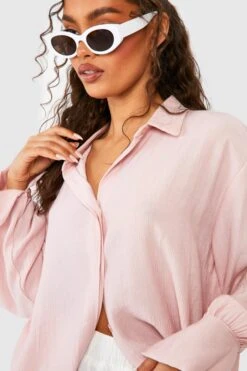 Texturiertes Oversize Hemd -Deutschland Mode Pfiff Verkaufs-Shop gzz53113 pink xl 3
