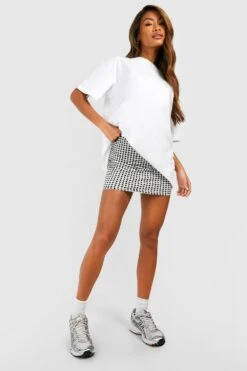 Karierter Gingham Minirock Aus Jersey -Deutschland Mode Pfiff Verkaufs-Shop gzz53167 black xl 2