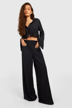 Weite Hose In Knitteroptik Mit Elastischem Bund -Deutschland Mode Pfiff Verkaufs-Shop gzz53263 black xl 2