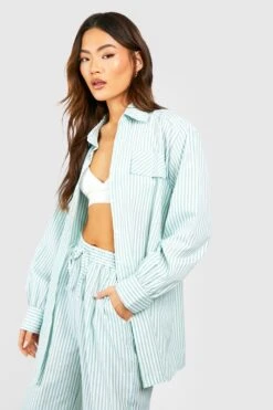 Lockeres Hemd Mit Kontrast-Streifen