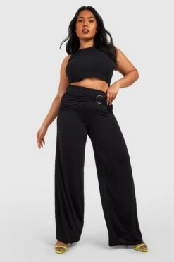 Plus Hose Mit Weitem Bein Und Ring-Detail