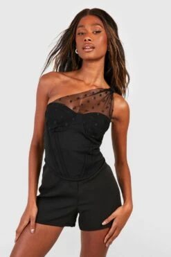 Einärmliges Mesh Korsett-Top 6 Einärmliges Mesh Korsett-Top -Deutschland Mode Pfiff Verkaufs-Shop gzz53498 black xl 2