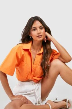 Kurzes Hemd Mit Tasche Und Twist Vorne 6 Kurzes Hemd Mit Tasche Und Twist Vorne -Deutschland Mode Pfiff Verkaufs-Shop gzz53552 tangerine xl 2