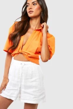 Kurzes Hemd Mit Tasche Und Twist Vorne 7 Kurzes Hemd Mit Tasche Und Twist Vorne -Deutschland Mode Pfiff Verkaufs-Shop gzz53552 tangerine xl 3