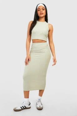 Soft Touch Midirock -Deutschland Mode Pfiff Verkaufs-Shop gzz53561 sage xl 2