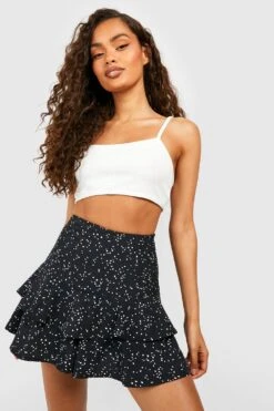 Gepunktete Shorts Mit Rüschensaum