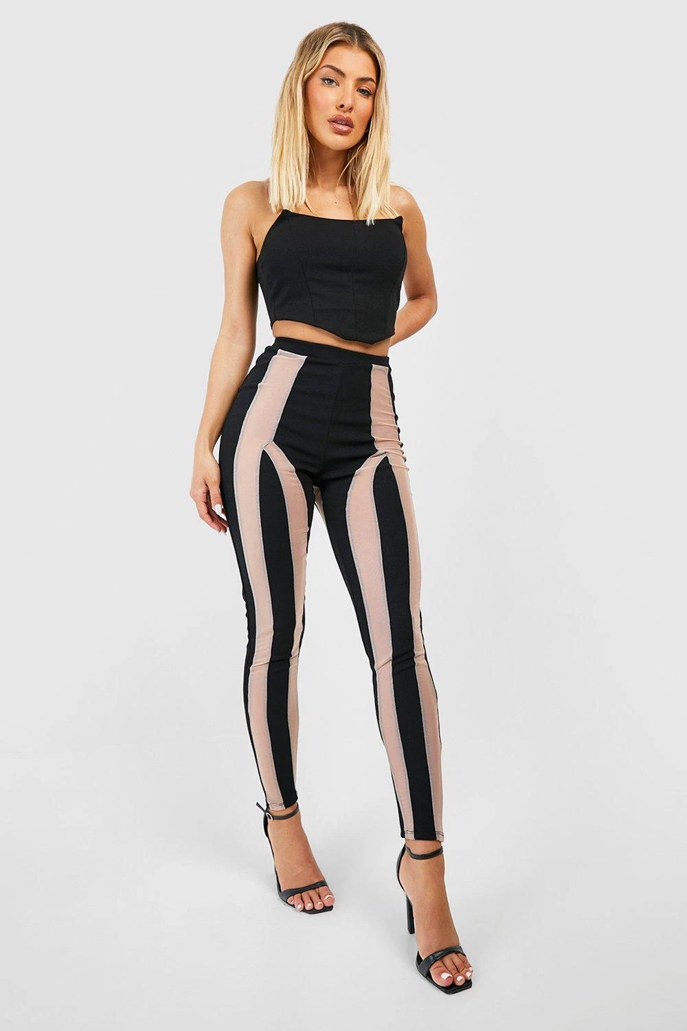 Leggings Mit Mesh-Einsatz 1 Leggings Mit Mesh-Einsatz