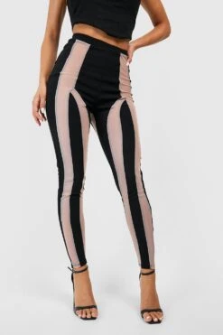 Leggings Mit Mesh-Einsatz 7 Leggings Mit Mesh-Einsatz -Deutschland Mode Pfiff Verkaufs-Shop gzz53671 black xl 3