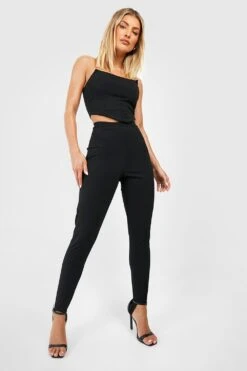 Steigbügel-Leggings Aus Crepestoff