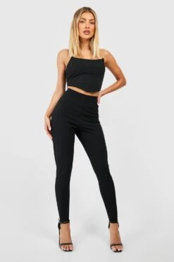 Steigbügel-Leggings Aus Crepestoff -Deutschland Mode Pfiff Verkaufs-Shop gzz53678 black xl 2