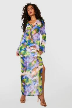 Floraler Chiffon-Maxirock