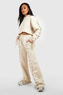 Kurzer Hoodie Mit Schnür-Detail -Deutschland Mode Pfiff Verkaufs-Shop gzz54022 ecru xl 2