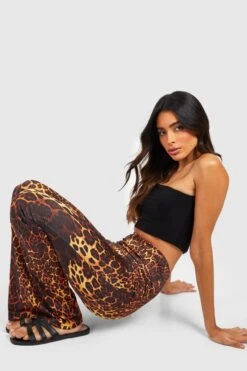 Schlaghose Mit Leopardenprint -Deutschland Mode Pfiff Verkaufs-Shop gzz54094 tan xl 3