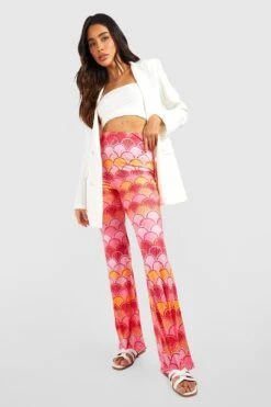 Schlaghose Mit Print -Deutschland Mode Pfiff Verkaufs-Shop gzz54096 pink xl 2