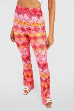 Schlaghose Mit Print -Deutschland Mode Pfiff Verkaufs-Shop gzz54096 pink xl 3